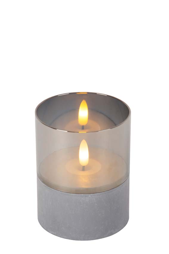 Lucide VELAS - Lampe de table - Piles - Ø 8 cm - LED - 3x0,2W 2700K - Fumé - Ensemble de 3
