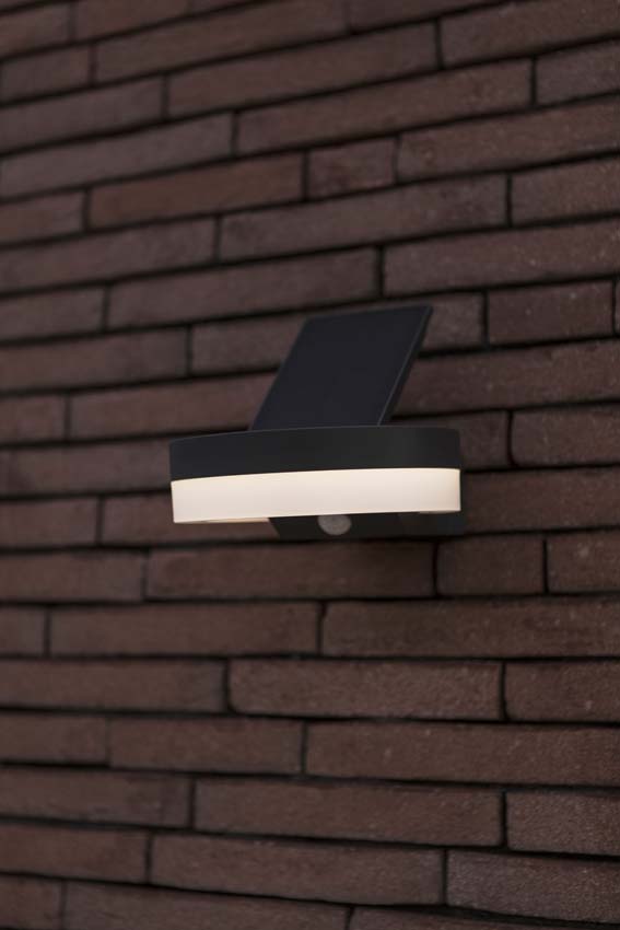 Applique murale d'extérieur Astra Solar - gris - dimmable - 12W - 3000K - IP54 - avec détecteur de mouvement