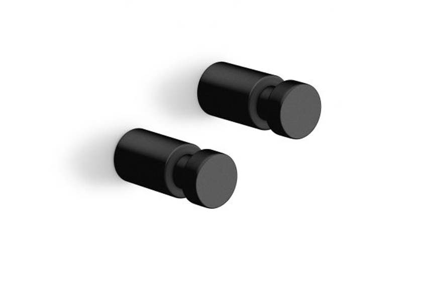 Crochet pour serviette Zack Avio noir Ø1,6cm set de 2