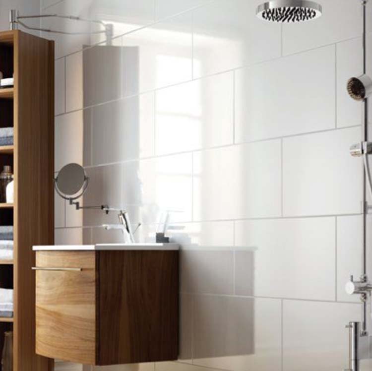 Wandtegel Milo glanzend wit 30x60cm