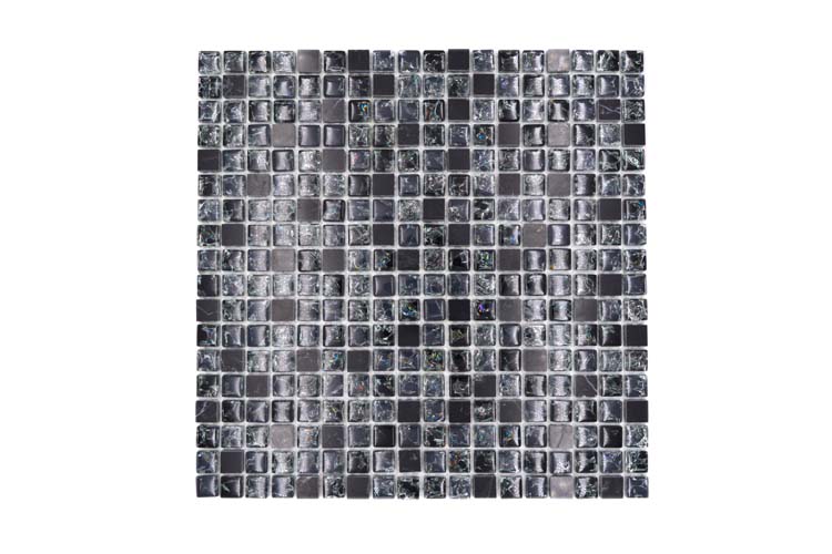 Mosaïque Crystal+ Mix noir brillant 30,5x30,5cm