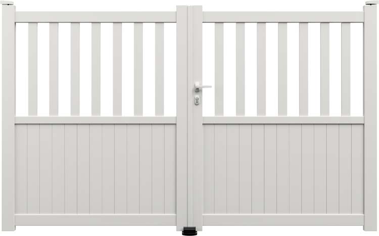 Portail battant Cadiz alu blanc sur mesure droit