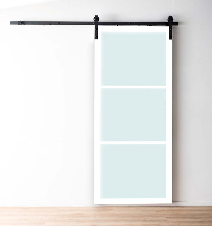 Schuifdeur steellook wit helder + rail robust zwart 93x211,5cm