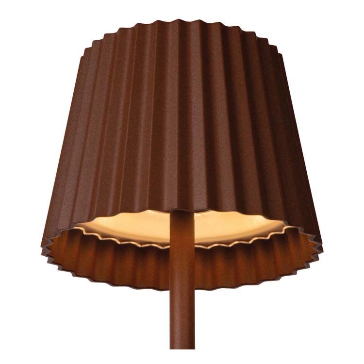 JUSTINE - Tafellamp Buiten - LED Dimb. - 1x2W 2700K - IP54 - 3 StepDim - Roest bruin