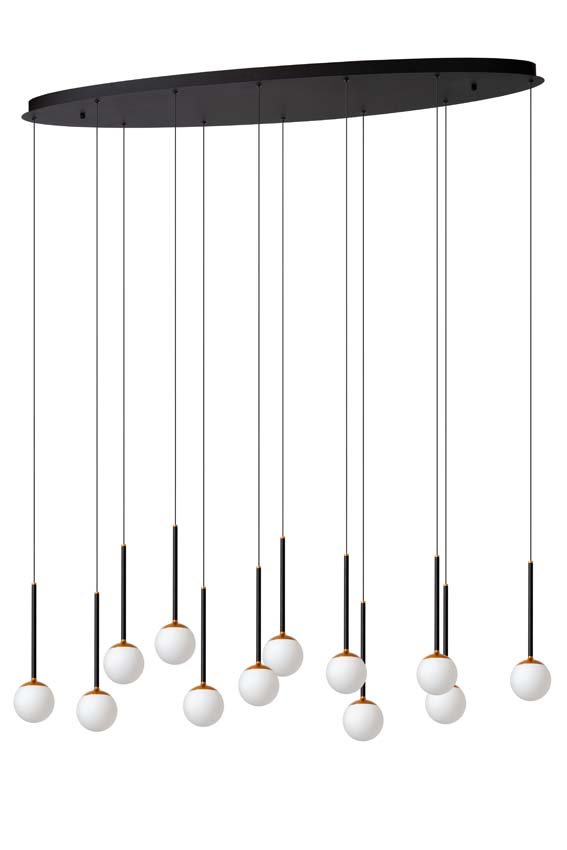 Lucide Premium Calina - Suspension - LED dimmable - CCT - 12x7W 2200K/3300K - Noir