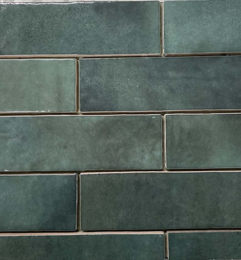 Carrelage mural Alisa vert brillant 6,5x20cm