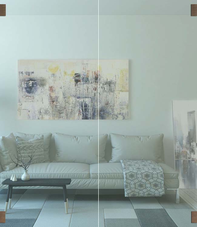 Porte intérieure double vitrée Sky Day verre clair sur mesure - charnières sun