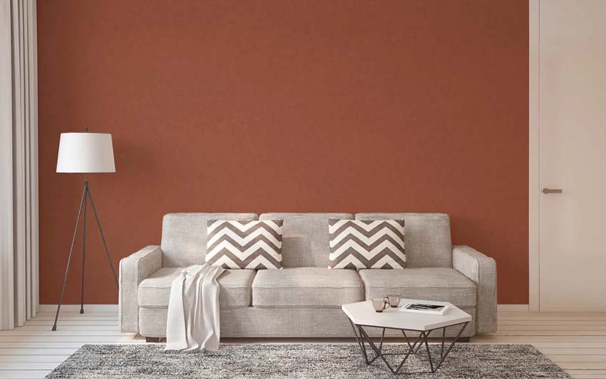 Vinyle sur papier peint intissé uni nuagé terracotta 0,53x10m