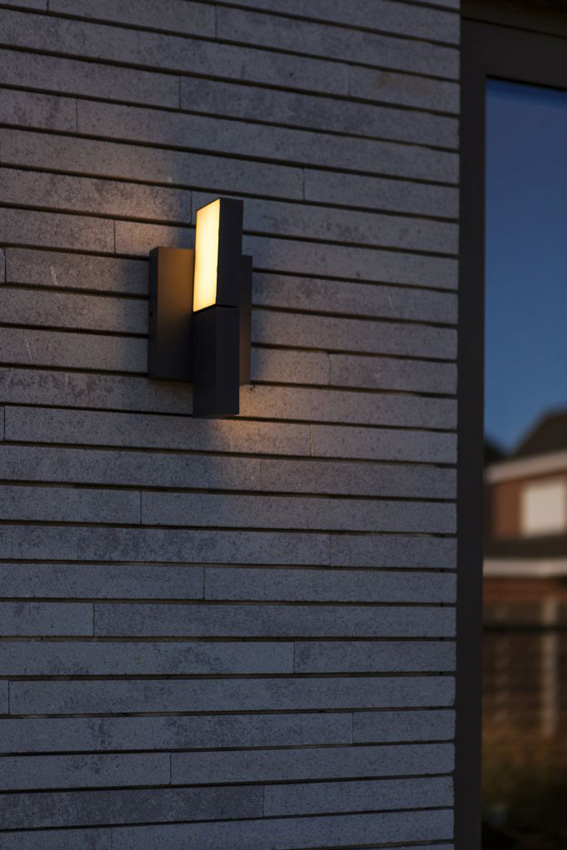 Applique murale extérieur - gris foncé - 12x15,1x10,8cm - LED - 1x13W - 3000/4000K - IP65