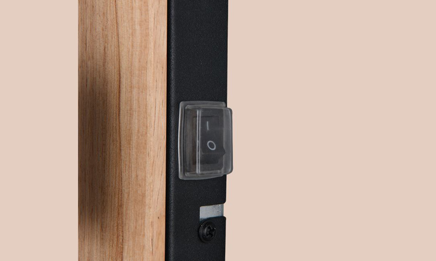 Wandlamp - hout/zwart - 8x11x24cm - dimbaar - E27 - 1x max. 10W - exclusief lichtbron - IP44
