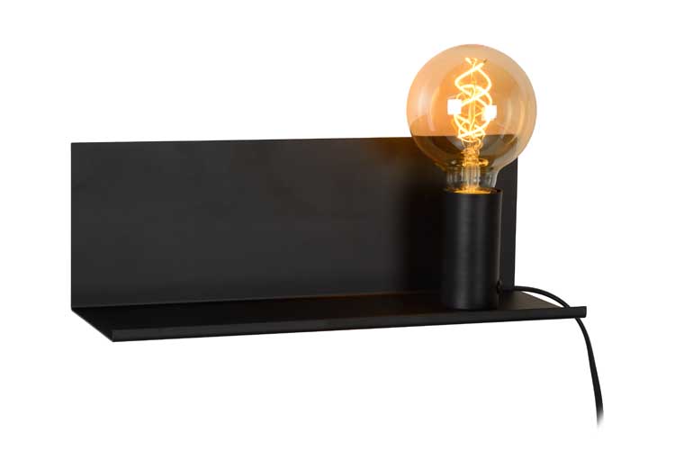 Lucide SEBO - Bedlamp - E27 - Zwart