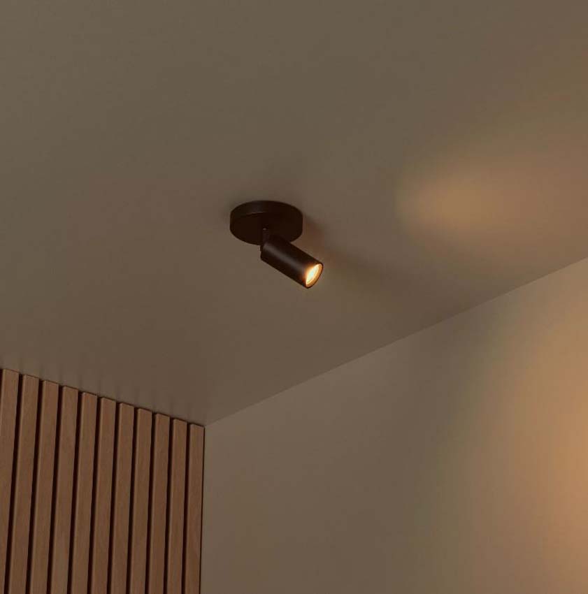 Spot plafond - Noir - Ø3,5cm - Dimmable - GU10 - 1x3,8W