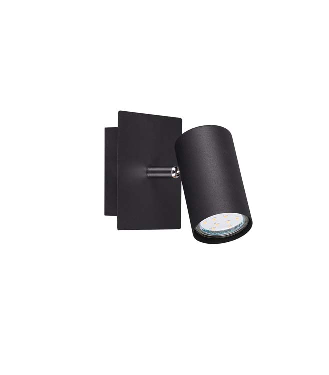Opbouwspot zwart mat excl lamp LED mogelijk 1 spot