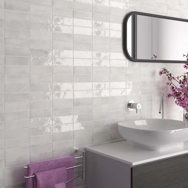 Carrelage sol/mur Nono white mat 5x15cm