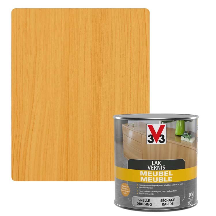 V33 meubellak midden eik zijdeglans 0,5L