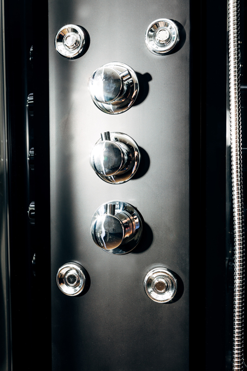 Douchecabine Asterix thermostatisch hoek zwart schuifdeuren 90x90x226cm