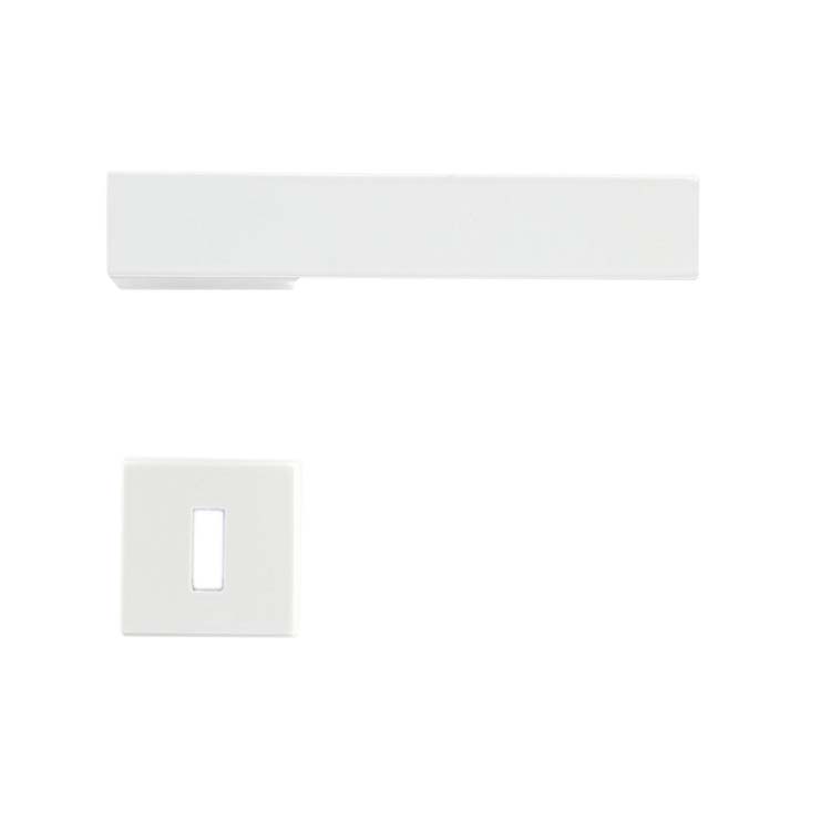 Poignée de porte pro arezzo blanc rosace barbe