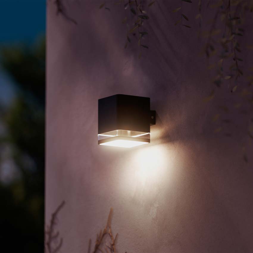 Applique murale d'extérieur Lucio Solar - noir 1.8W - 2700K  - IP44 - avec détecteur capteur de crépuscule
