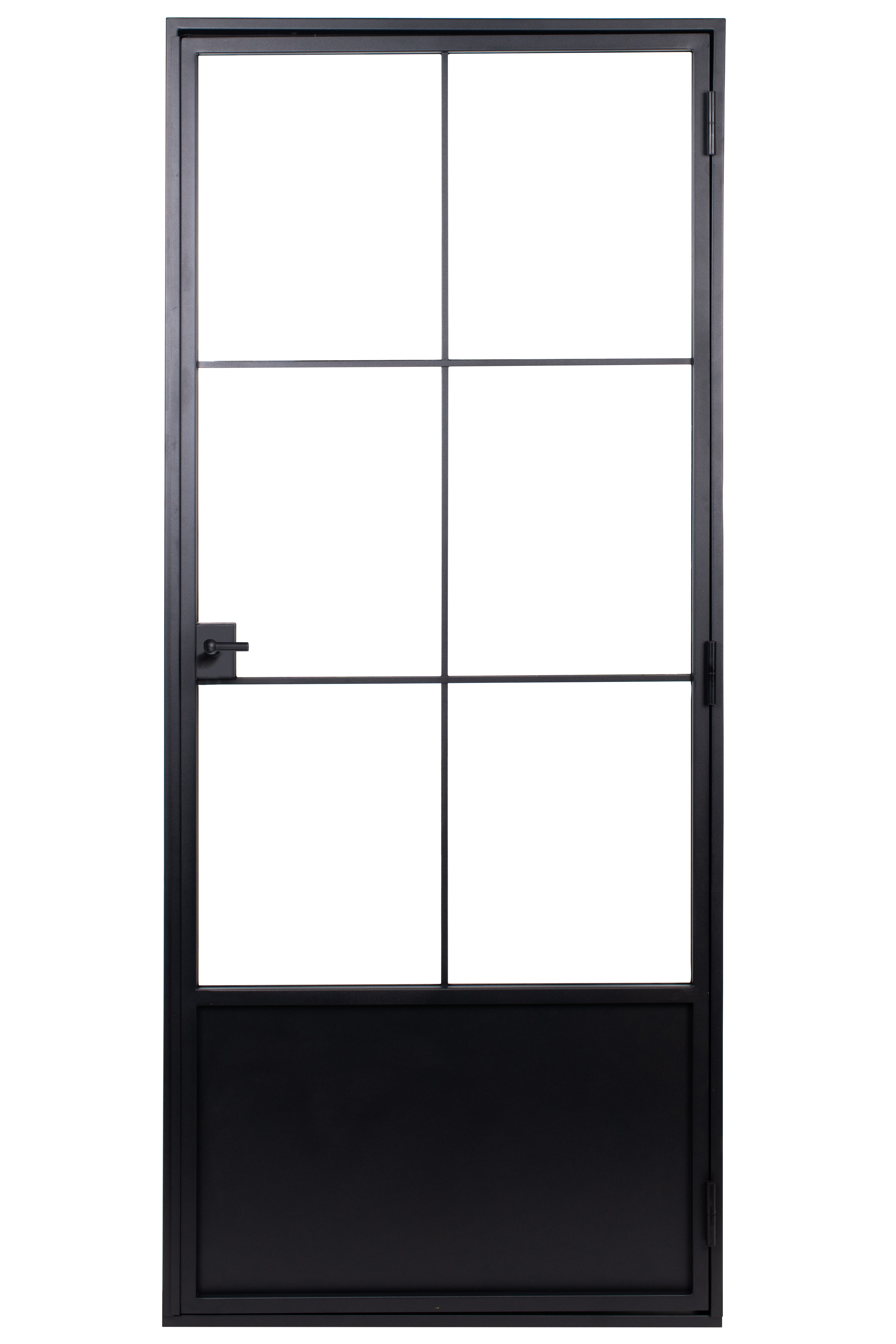 Porte intérieure simple en acier Black Glamour noir 6V poussant à gauche sur mesure