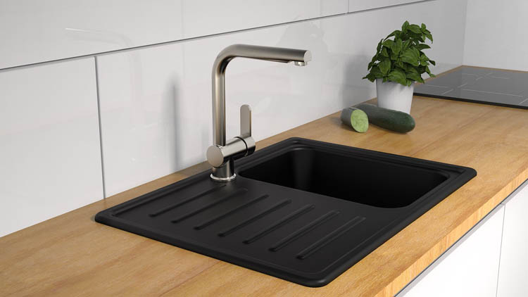 Robinet de cuisine Levi inox-look