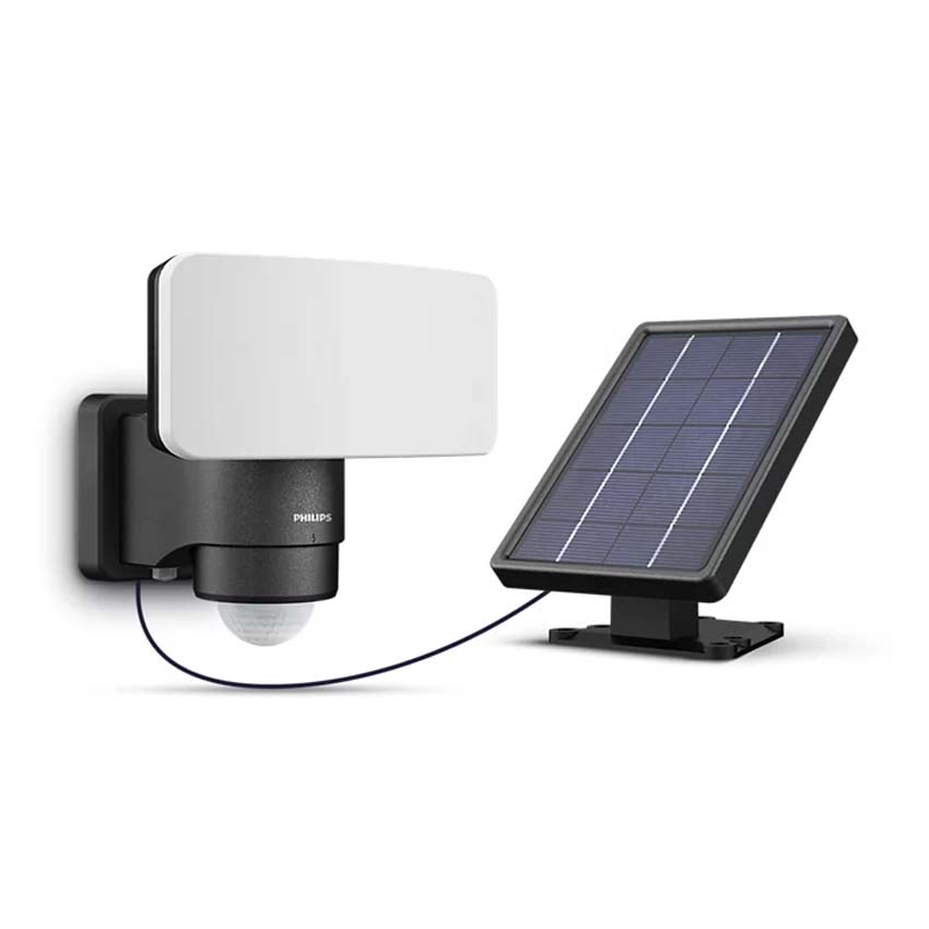 Projecteur LED extérieur Aria Solar - noir - 6W - 3000K - IP44 - avec détecteur de mouvement