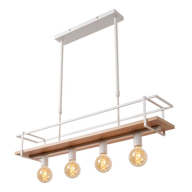 Lucide MILONGA - Hanglamp - 4xE27 - Wit