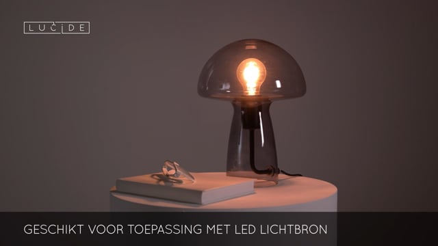 Lucide FUNGO - Lampe de table - 1xE27 - Fumé