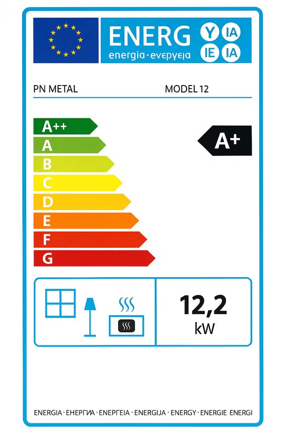 Pelletkachel Model 12 - 12,2kW - 244m³ - bordeaux - 94x46x46cm