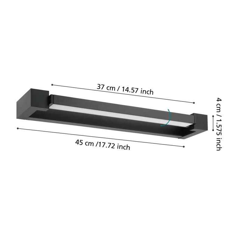 Eglo GEMILIANA - Applique murale - LED - 8,9W - noirzwart