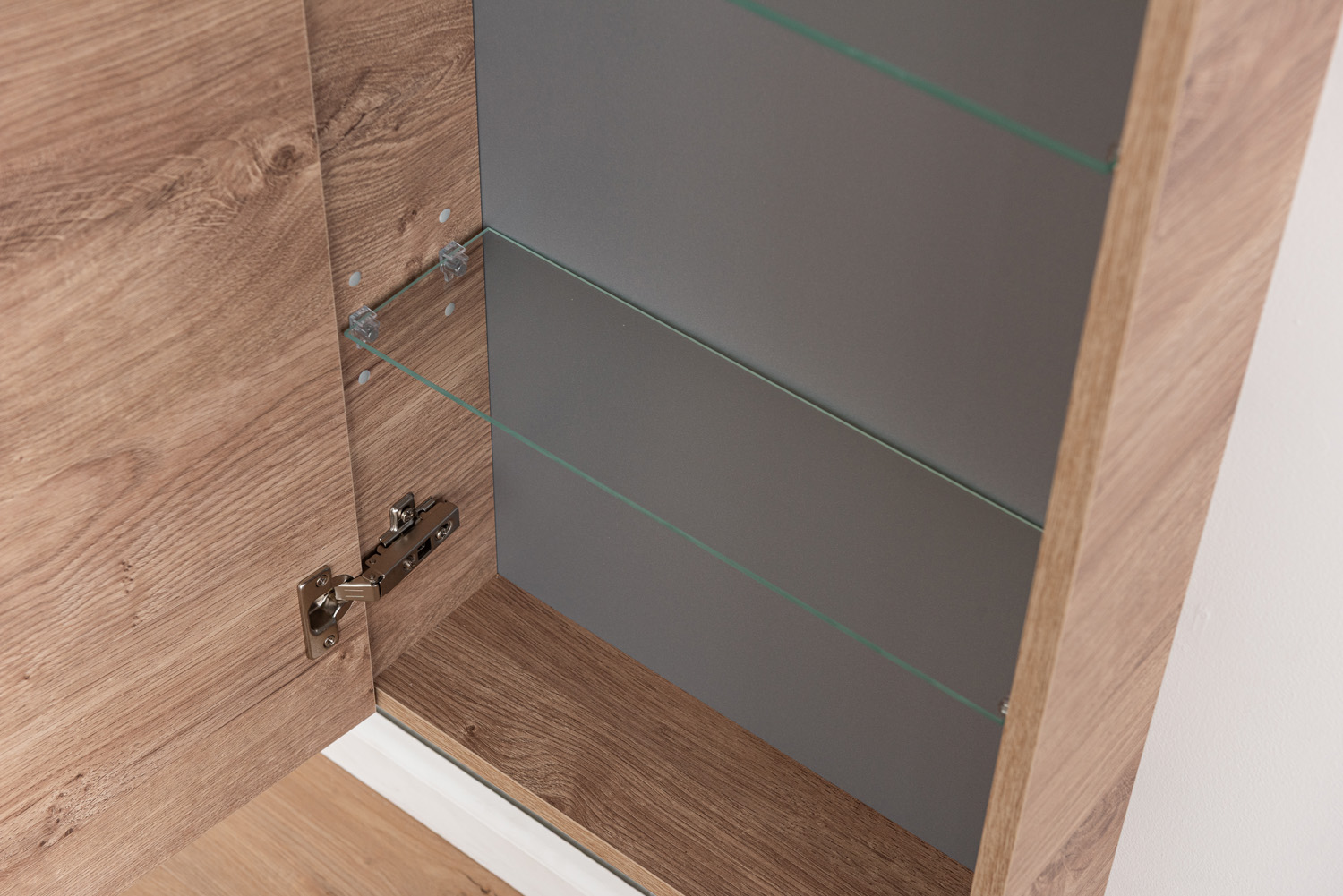 Kolomkast Raf houtlook honingeik hangend 170x41,6x14,6cm