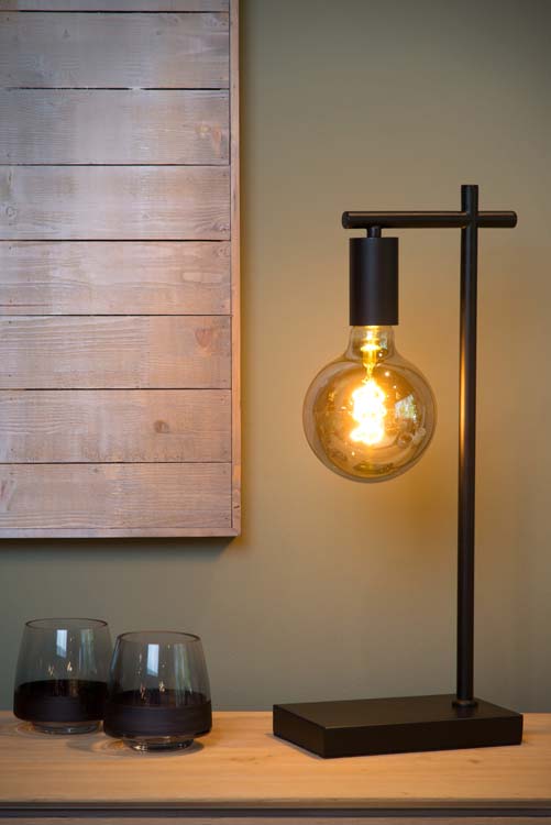 Tafellamp zwart excl lamp LED mogelijk E27