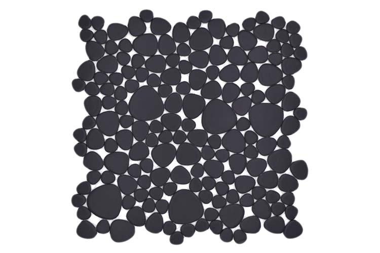 Mosaïque pebble ceramix noire 27,5 x 27,5 cm