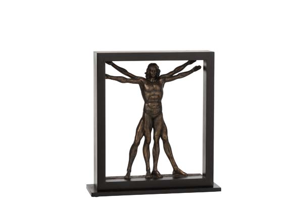 Beeld in kader brons man 29x10x32 cm