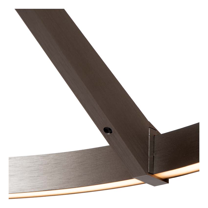 Lucide Premium Applause - Hanglamp - Ø60cm - LED Dimbaar - CCT - 1x32W 2700K/4000K - Handbewegingssensor - Grijs ijzer