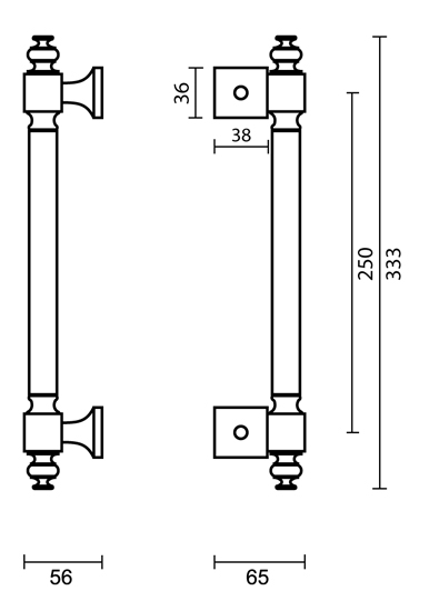 Tirant de porte pro inox look 25/35cm
