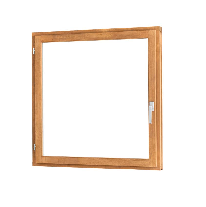 Fenêtre battant bois Meranti Trae 1 vantail 55mm naturel 1000x1000mm G