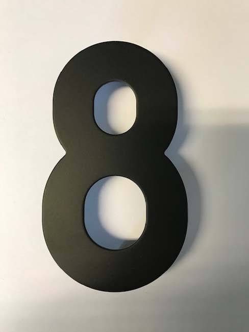 Numéro de maison 8 en inox noir 13 cm