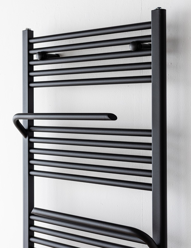 Handdoekradiator Dale 180x60cm enkel zwart 946W