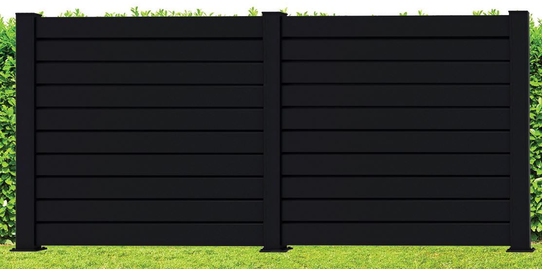 Afsluiting Havana alu zwart 2 schermen 428 x 180 x 4 cm