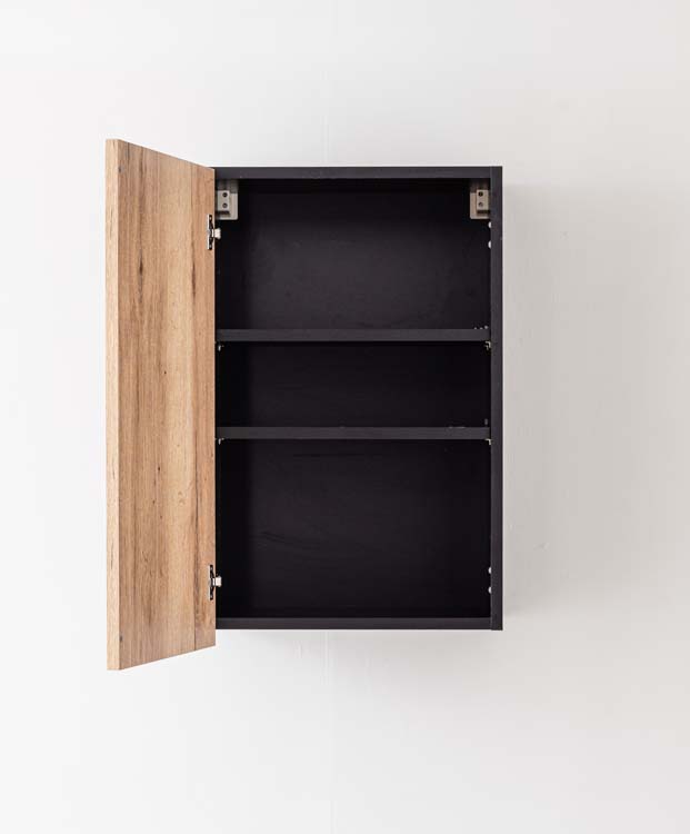 Keukenkast Plenti hangkast zwart/houtlook 50x78cm
