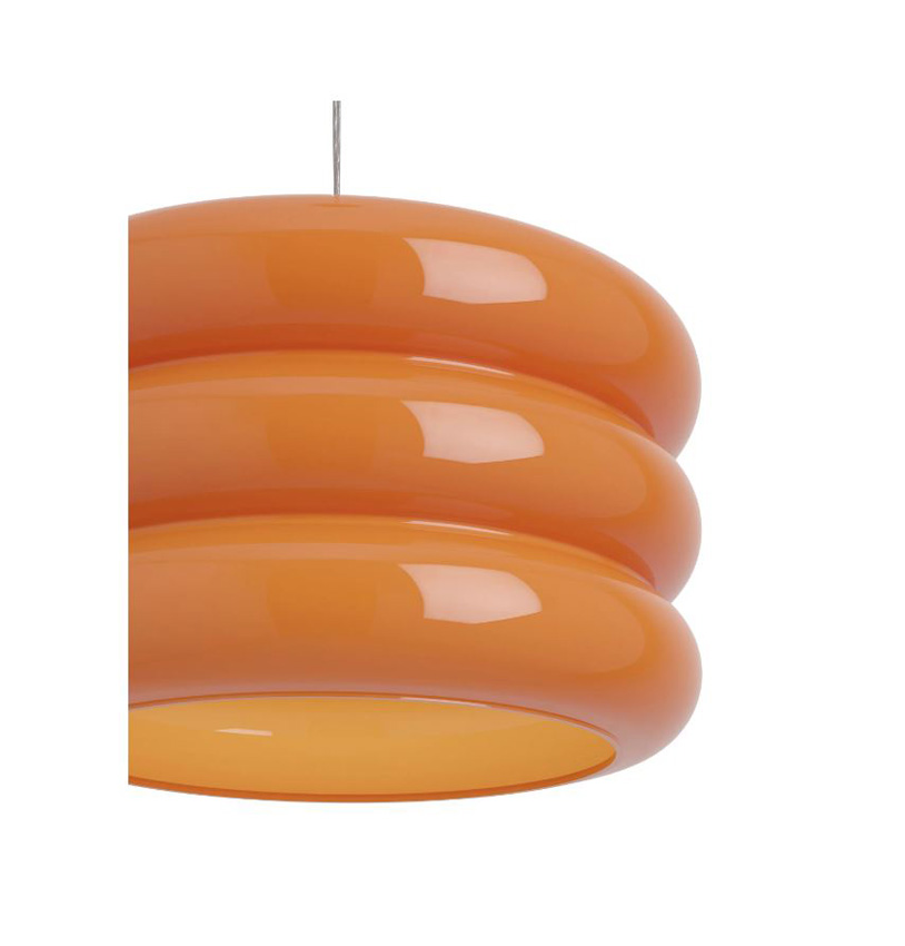 Suspension - orange/chrome - Ø30x110cm - dimmable - E27 - 1x40W