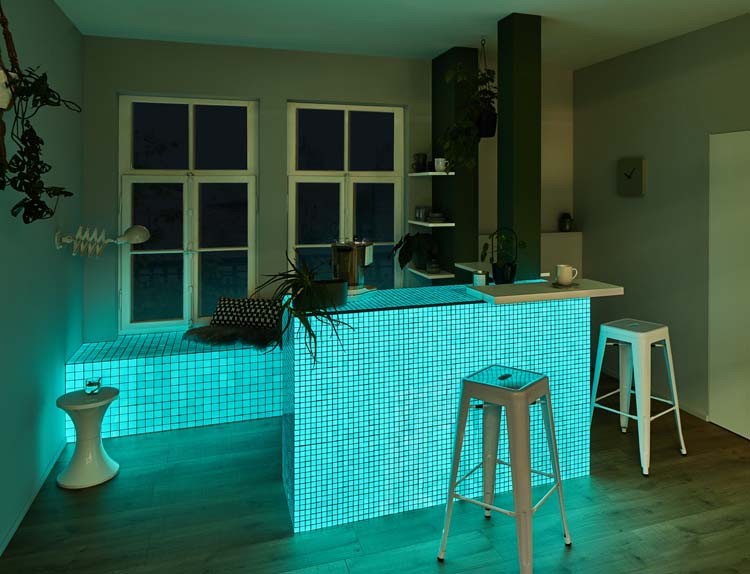 Mosaïque verre light fluorescent 30 x 30 cm