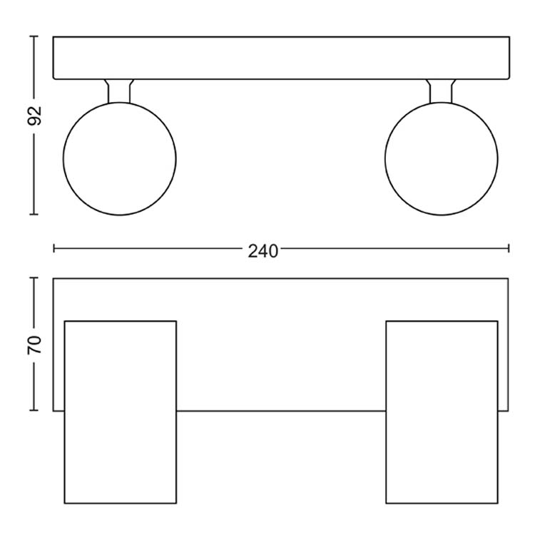 Spot en applique Blanc 2x5,5W