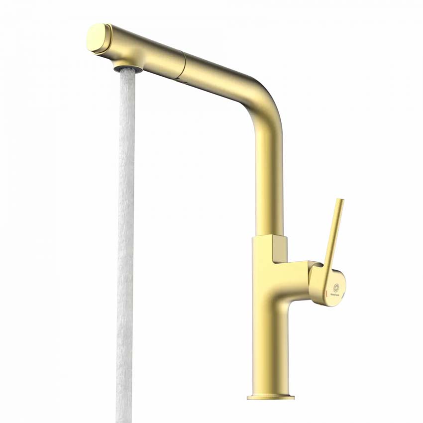 Robinet de cuisine Wasserwerk WK 11 or mat avec bec extractible