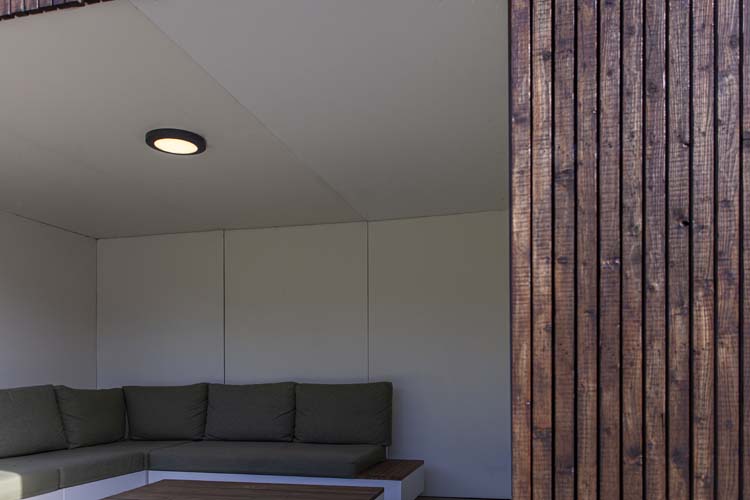 Eclairage extérieur plafonnier gris foncé 3000K 1250 lumen