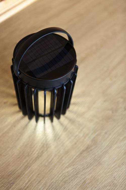 Buitenverlichting draagbare lamp zwart solar 4000K 300 lumen