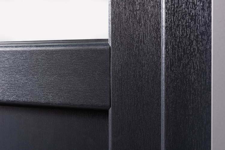 Porte extérieure pvc antra/blanche 980 x 2000 mm demi-vitrée D