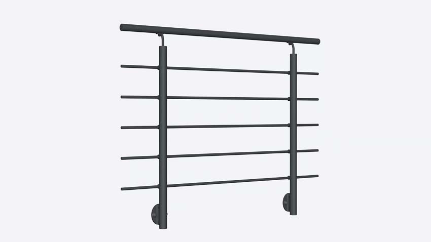 Kit garde-corps Grode aluminium anthracite 150cm fixation latérale