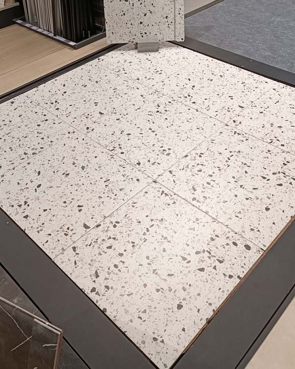 Carrelage Terrazzo minimal white-grey 60 x 60 cm