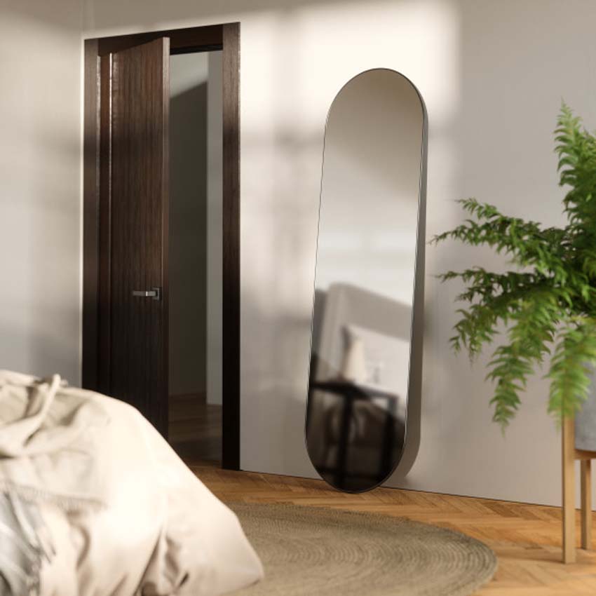 Spiegel Umbra Hubba ovaal titanium 157x45cm